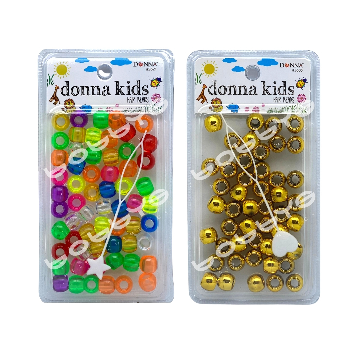 Donna Kids Hair Beads w/ Beader Medium Size-0
