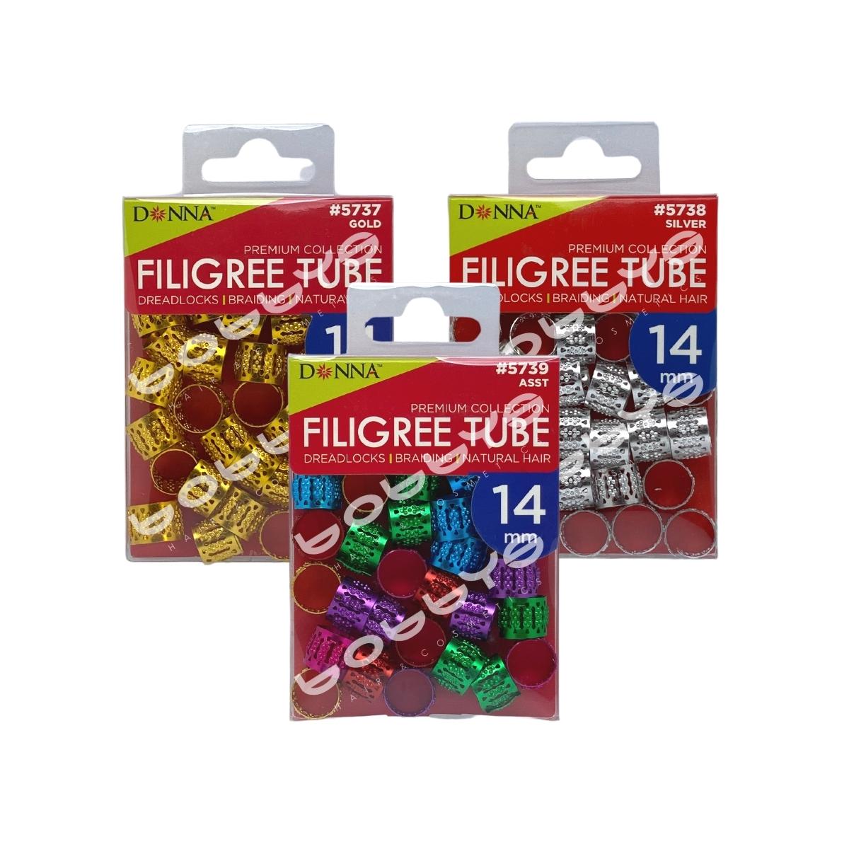 Filigree Tube Hair Rings 14mm-0