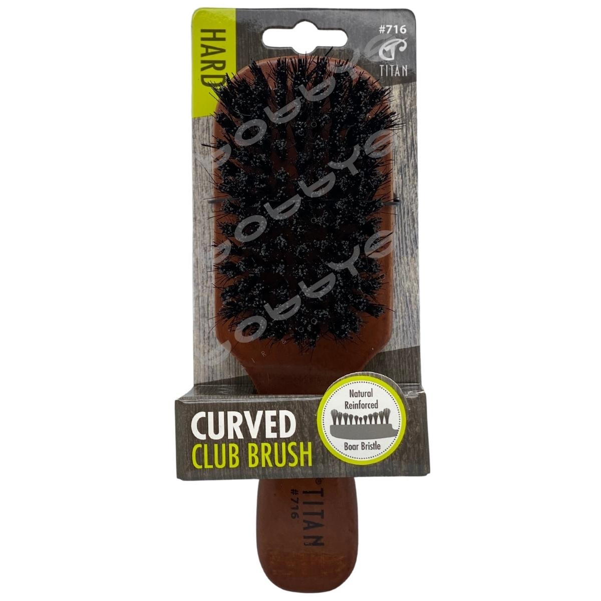 Curved Club Brush w/ Natural Boar Bristle HARD-0