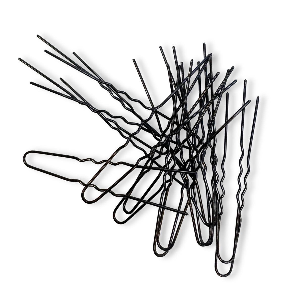 Hair Pins Crimped 7,5cm, 15pk, BLACK-39910